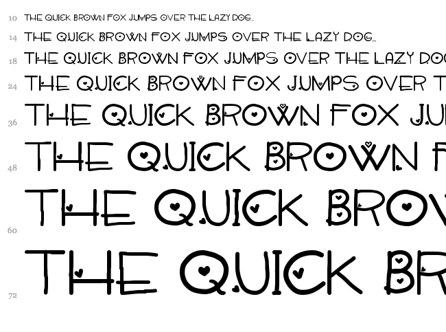 Sweetie Hand font waterfall